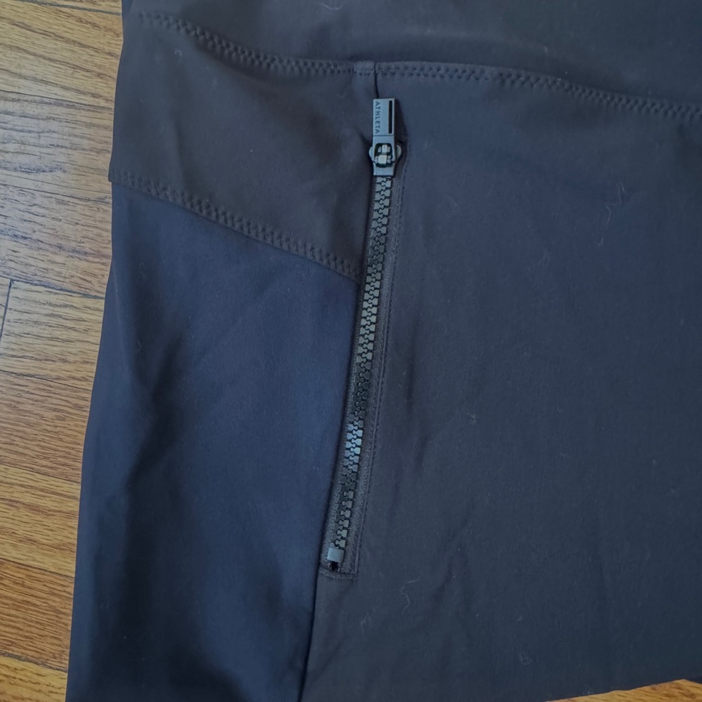 Athleta Black and Deep Navy Athletic Pants/Everday Trousers with Zipper Details - Picture 4 of 6